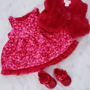 Baby girl dress with fur jacket